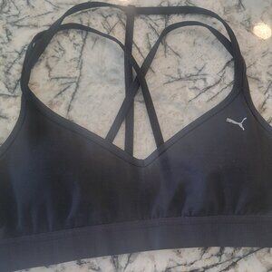 Black Puma Crossback Sports Bra
